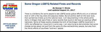 Oregon Firsts